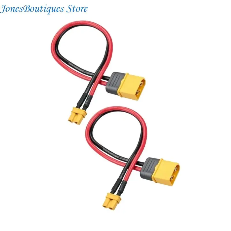XT60H to XT30U Conversion Cable, Silicone-Insulated Wiring and Gold-Finished Contacts for Model Charging Equipment, 2 Pack W8KE