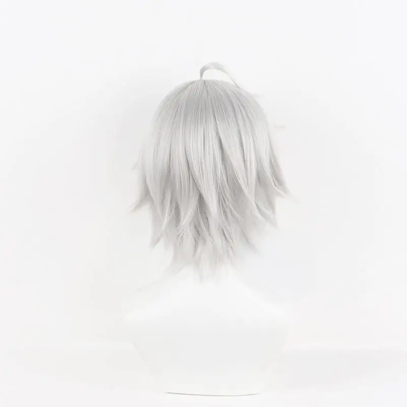 L-email wig Synthetic Hair Game Zenless Zone Zero Seth Lowell Cosplay Wigs 30cm Short White Color Wig Heat Resistant Wig