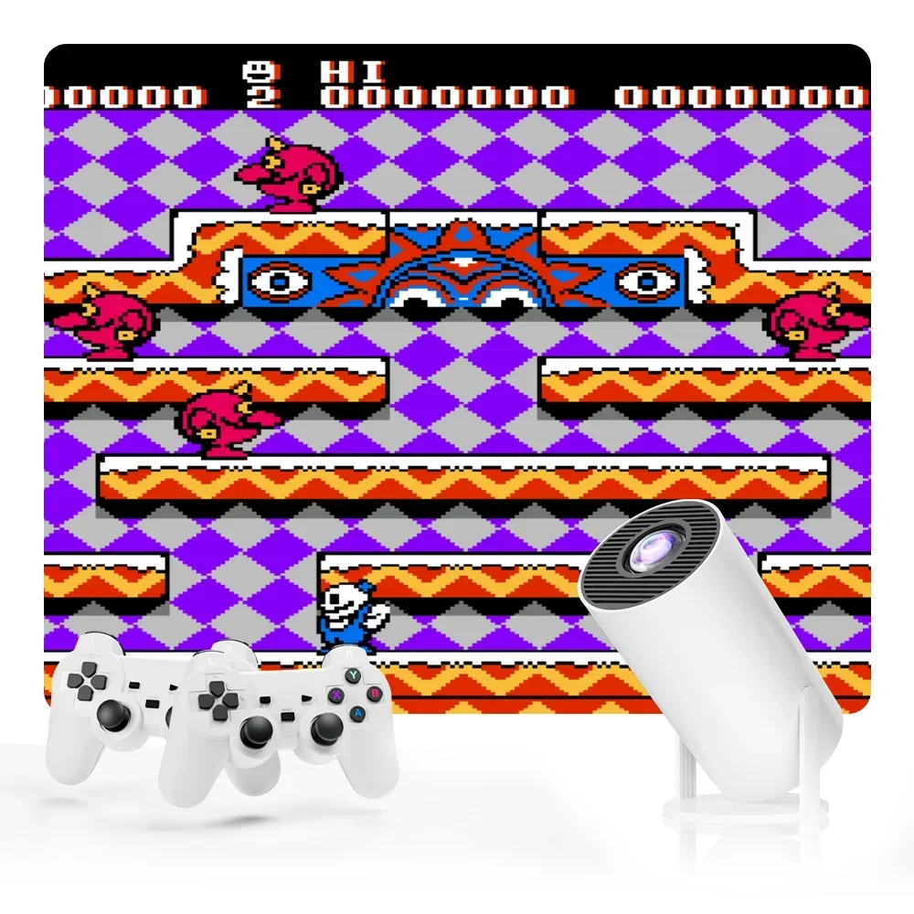 جهاز تحكم لعبة HY3000 جهاز عرض 4K أصلي 720P أندرويد 11 300ANSI Wifi6 BT5.0 جهاز عرض ألعاب المسرح المنزلي للخارجية