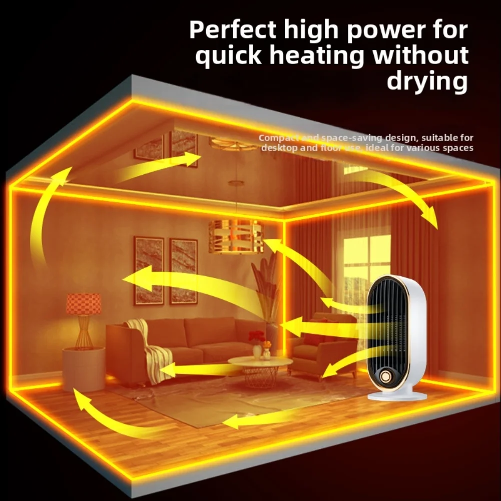 

800W PTC Car Heater Electric Fan for Energy-Saving Heating with Built-in Overheat and Tip-Over Protection for Safety