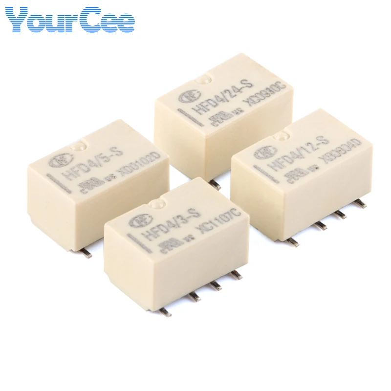 5 SZT./1 SZT. Mini Przekaźnik Sygnałowy HFD4 HFD4-S HFD4-3 HFD4-5 HFD4-12 HFD4-24 3VDC 3V 5V 12V 24V 8 Pinów Do Bezpośredniego Montażu — zdjęcie produktu 3