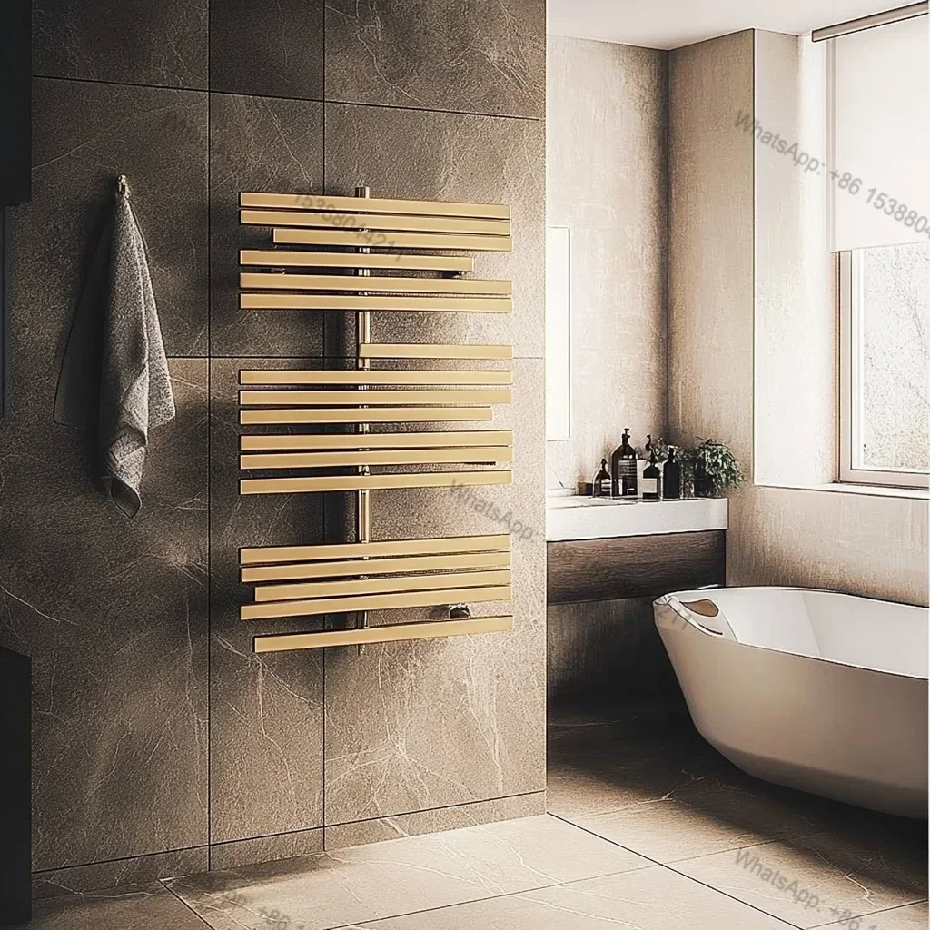 2026 Professional Vertical Towel Radiator Electric Barbershop Towel Rack Gold Wall Mounted Towel Rail Heater for Salon Spa