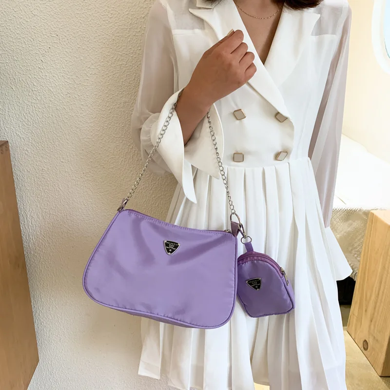 2024 Korean Style WOMEN\'S Bag New Simple Nylon Mother-in-law Bag Student Fashion Style Shoulder Bag Crossbody Bag