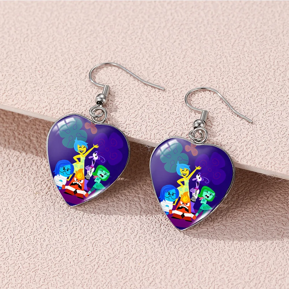 2024 Disney Inside Out 2 Stainless Steel Earrings Cute Cartoon Figure Joy Disgust Sadness Earrings Fashion Jewelry Women Gifts