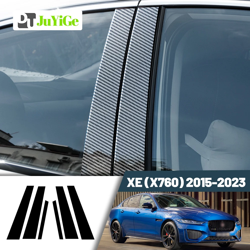 

Glossy Black Carbon Fiber Window Door Deal B C Pillar Post Cover Sticker For Jaguar XE X760 2015-2023 2016 2017 2018 2019 2020