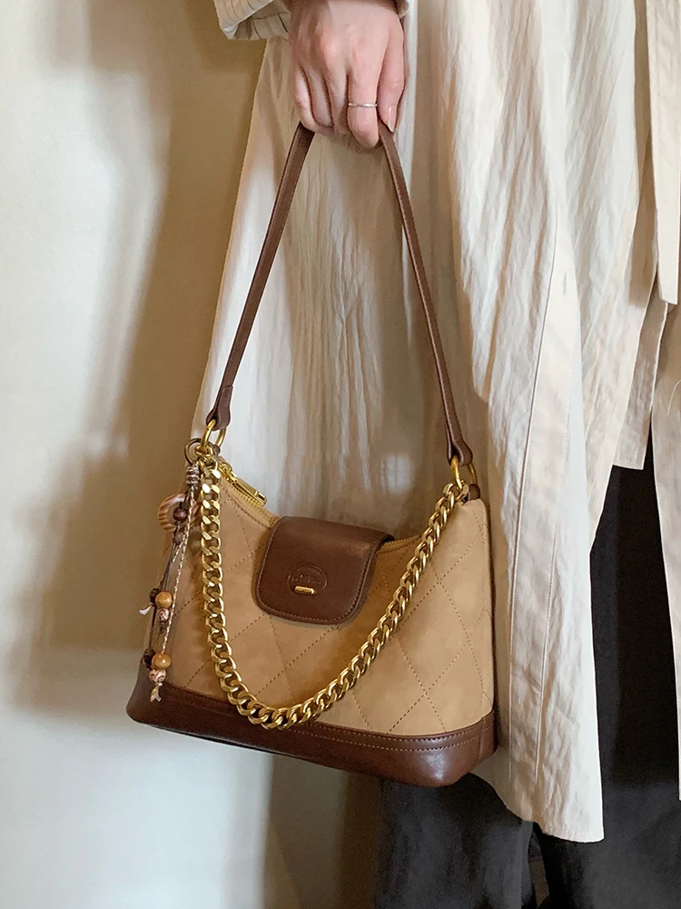 حقيبة يد للنساء، الخريف والشتاء، مربعات، حقيبة للتنقل، حقيبة كتف واحدة متعددة الاستخدامات، حقيبة كروس