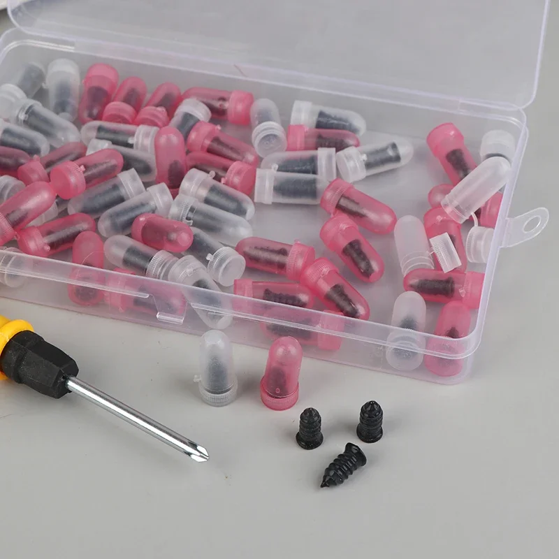 Prego de Borracha para Pneus, Kit de Reparo de Furos para Motocicletas com Chave de Fenda, Pregos de Borracha para Pneus a Vácuo, Ferramentas e Acessó