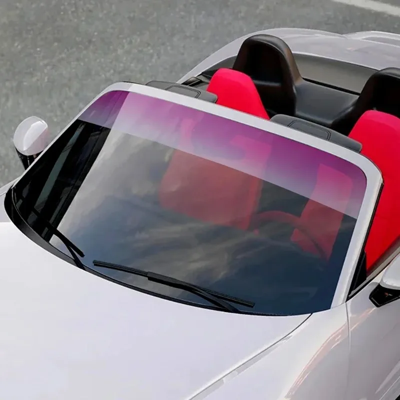 20x150cm Universal Car Solar Window Tint Film Heat Insulation Color Changing Film Sun Shade Front Windshield Sunshade Protector