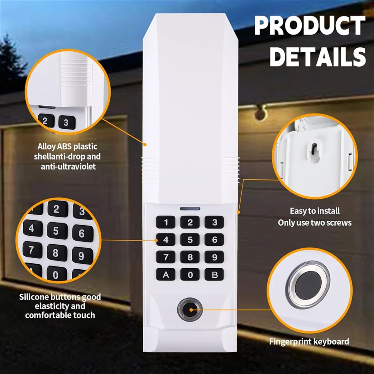 877MAX Fingerprint Garage Door Keypad for Opener. Replaces 878Max G940EV-P2 977Lm 877Lm