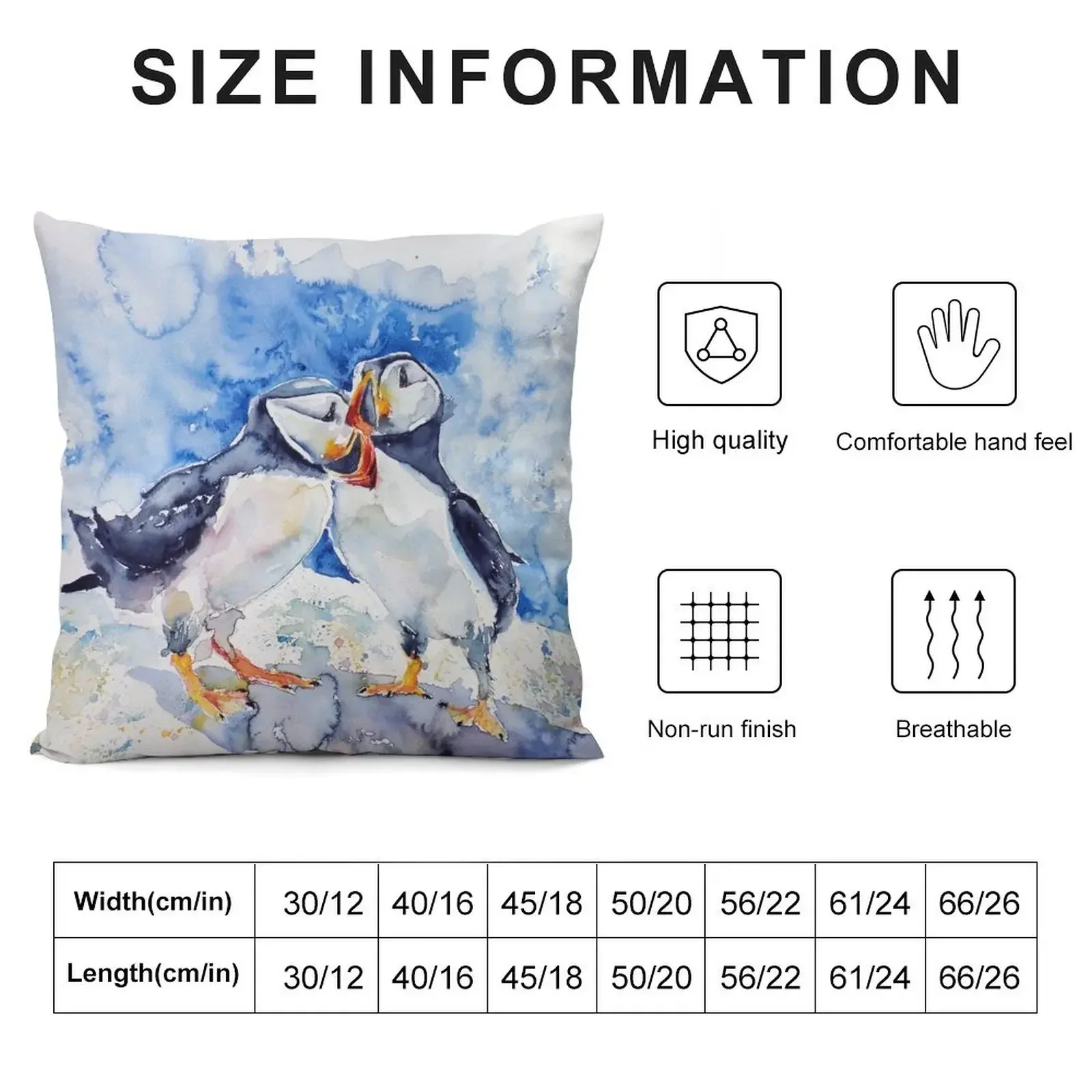 Puffins Throw Pillow Pillow Cases Decorative Couch Cushions pillow cover christmas Decorative case