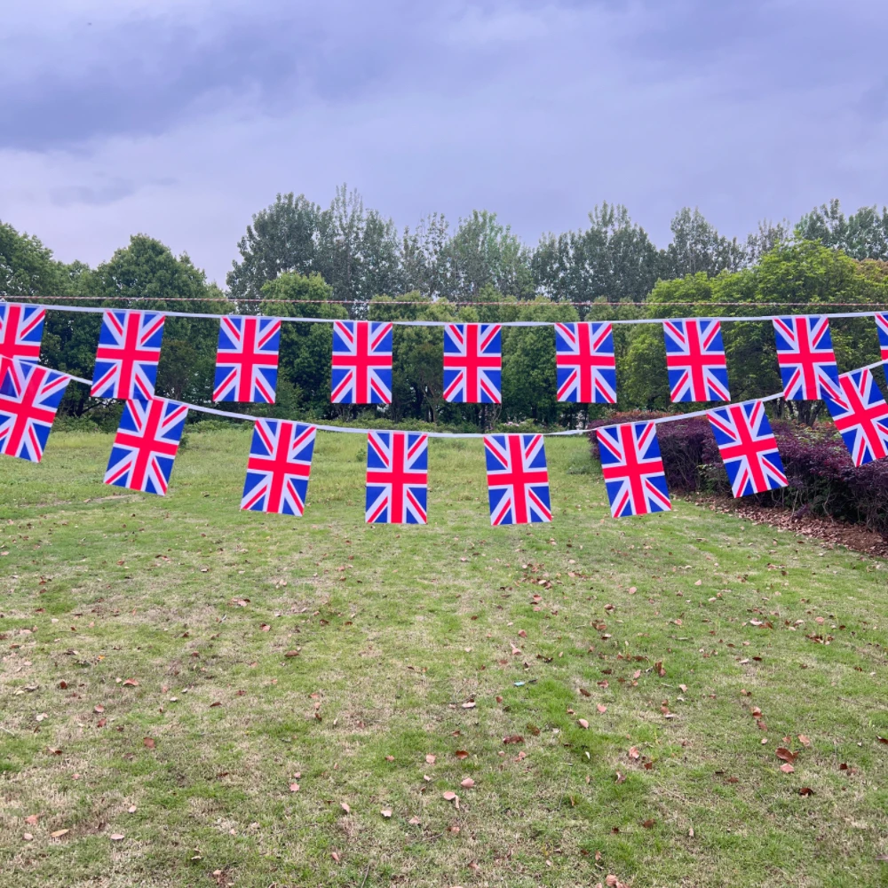 UK bunting flags 14*21cm 20pcs/lot，United Kingdom string Triangular Flag Buntings Festival Party Holiday