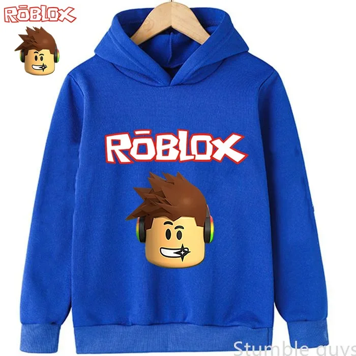 Bluza z kapturem dla dzieci Roblox, modna odzież sportowa, rozmiary 3-12 lat, bluza z nadrukiem 3D z postacią z gry, odzież modowa dla chłopców i dziewcząt.