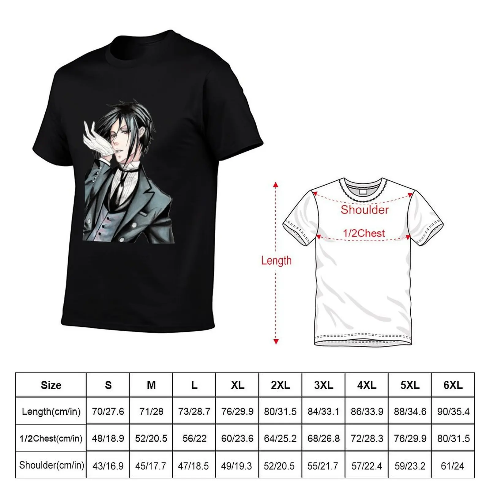 Sebastian (Black Butler) T-Shirt Casual Streetwear Short Sleeve Tee