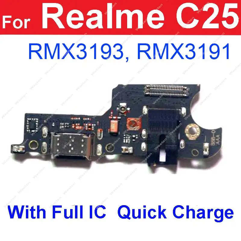 USB Charging Board For Realme C20 C21 C21Y C25 C25Y C25S C35 USB Charger Jack Board Connector Flex Cable Port Parts