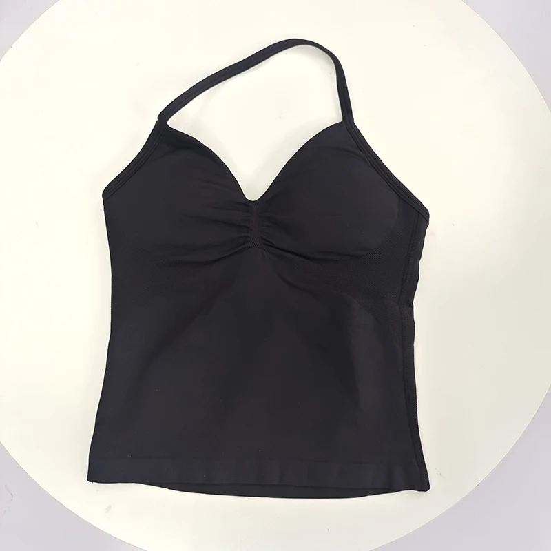 Sexy sportbeha voor dames - ontwerp met open rug, ademende rekbare stof voor yoga - elegante effen kleur all-season activewear - afbeelding 1
