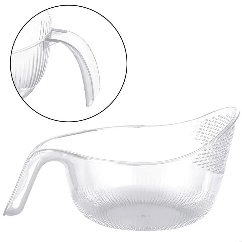 

Rice Washer with Handle PET Material Ergonomic Grip Rice Washing Sieve for Rice