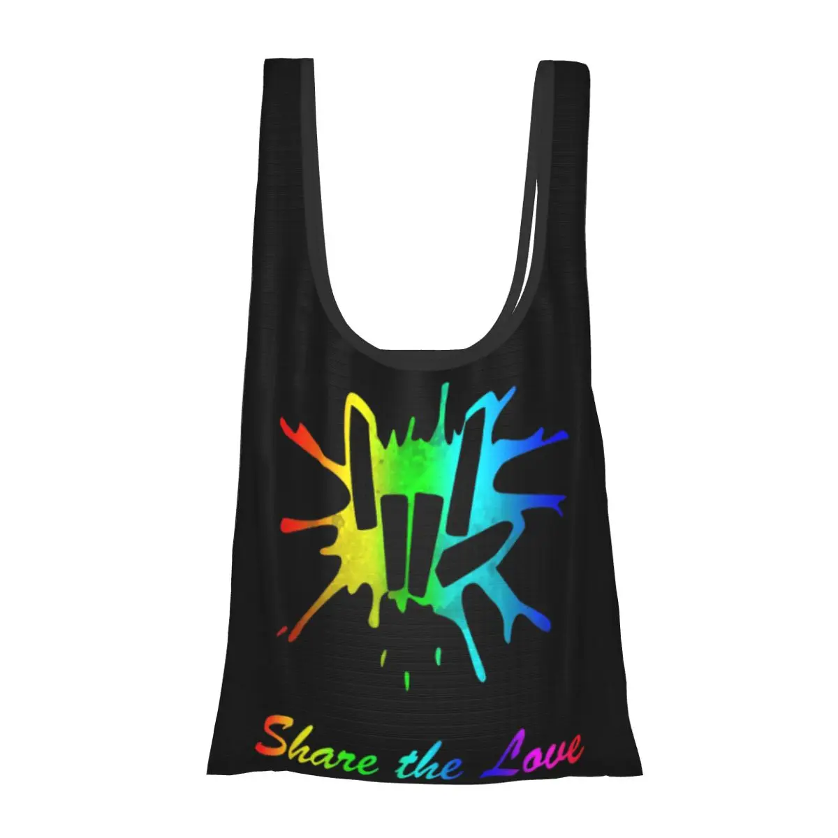 

Share Love Cute For Kids And Youth Portable Tote Shopping Bags Foldable Shopper Bag Groceries Handbag Shoulder Bag