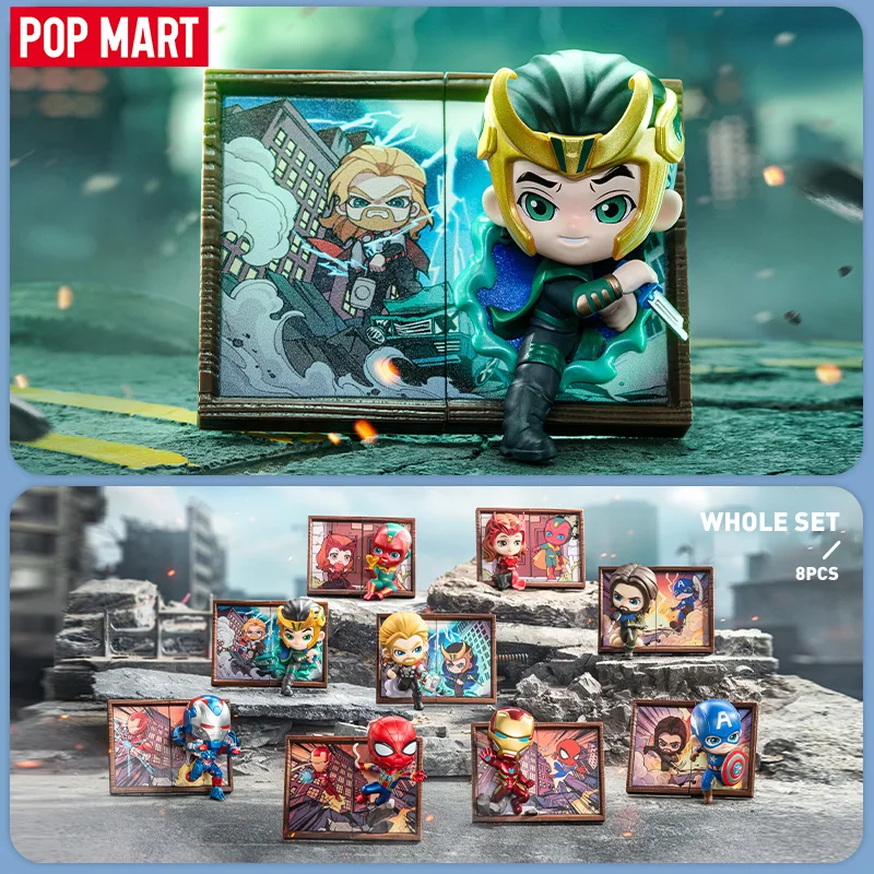 POP MART Marvel Photo Frame Series Figures Mystery Box 1PC/8PCS POPMART Blind Box Marvel Action Figure