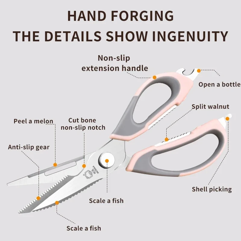 CMGF Forbici da cucina in acciaio inossidabile Forte tritatutto per verdure domestico Usso di pollo Forbici per alimenti per pesci Gadget da cucina multiuso