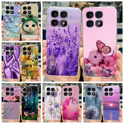 For Xiaomi 14T Pro Case Stylish Flowers Painted Cover 6.67'' Clear Silicone Phone Case For Xiaomi Mi 14T 14TPro Mi14T Soft Shell