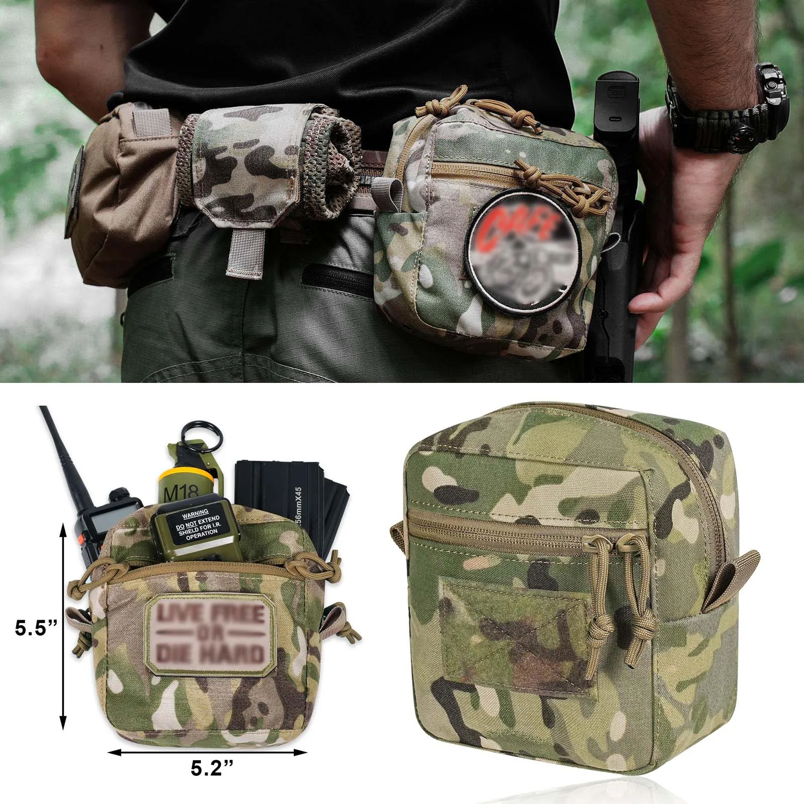 

Тактический подсумок Molle Admin, маленькие сумки общего назначения GP с петлевой панелью для жилета, ремней для пистолета, рюкзака в качестве расширенной сумки для хранения