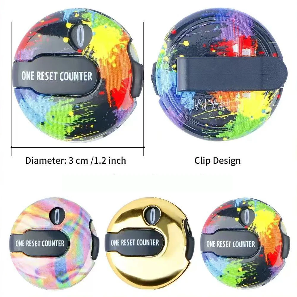 

1 шт. счетчик очков для гольфа с зажимом — кликер сброса в одно касание 3 см для шляпы/группы, отслеживания до 12 ударов, портативный хранитель