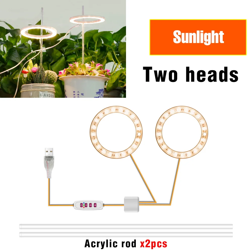 LED Grow Light Volledige Spectrum Phytolamp Kamerplant Lamp Hydrocultuur Bloemzaden Teelt Groeilicht Met Timing Functie