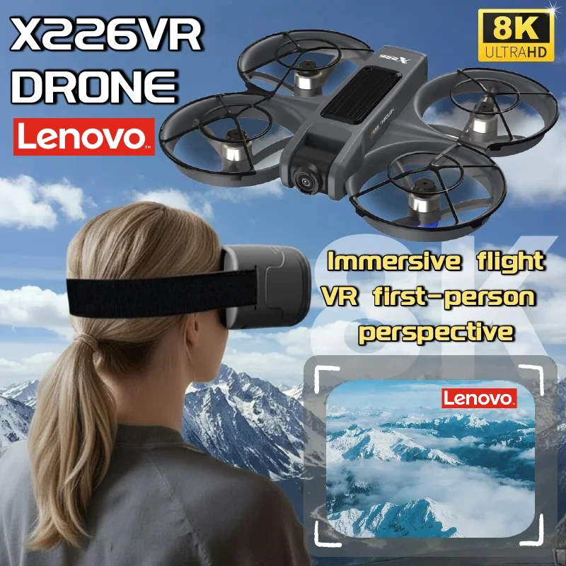 NOUVEAU Drone Miniature Professionnel 4K Lenovo X226/X226VR avec Télécommande, Hélicoptère RC avec Écran, Quadricoptère Jouet Cadeau