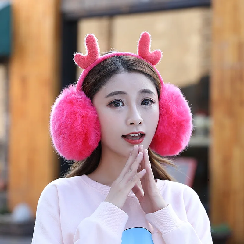 Earmuffs Autumn and Winter Korean Cartoon Cute Antler Student Earmuffs Warm Earmuffs For Children