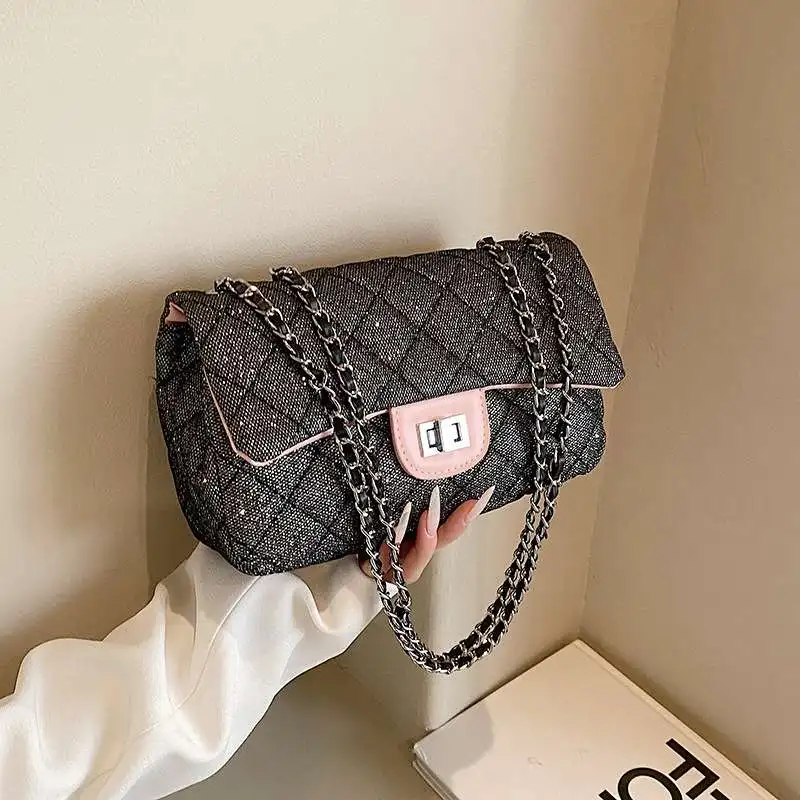 

Весенне-летняя маленькая женская сумка с диагональной цепочкой в стиле ретро, сумка через плечо, модная модная сумка через плечо, качественная текстура