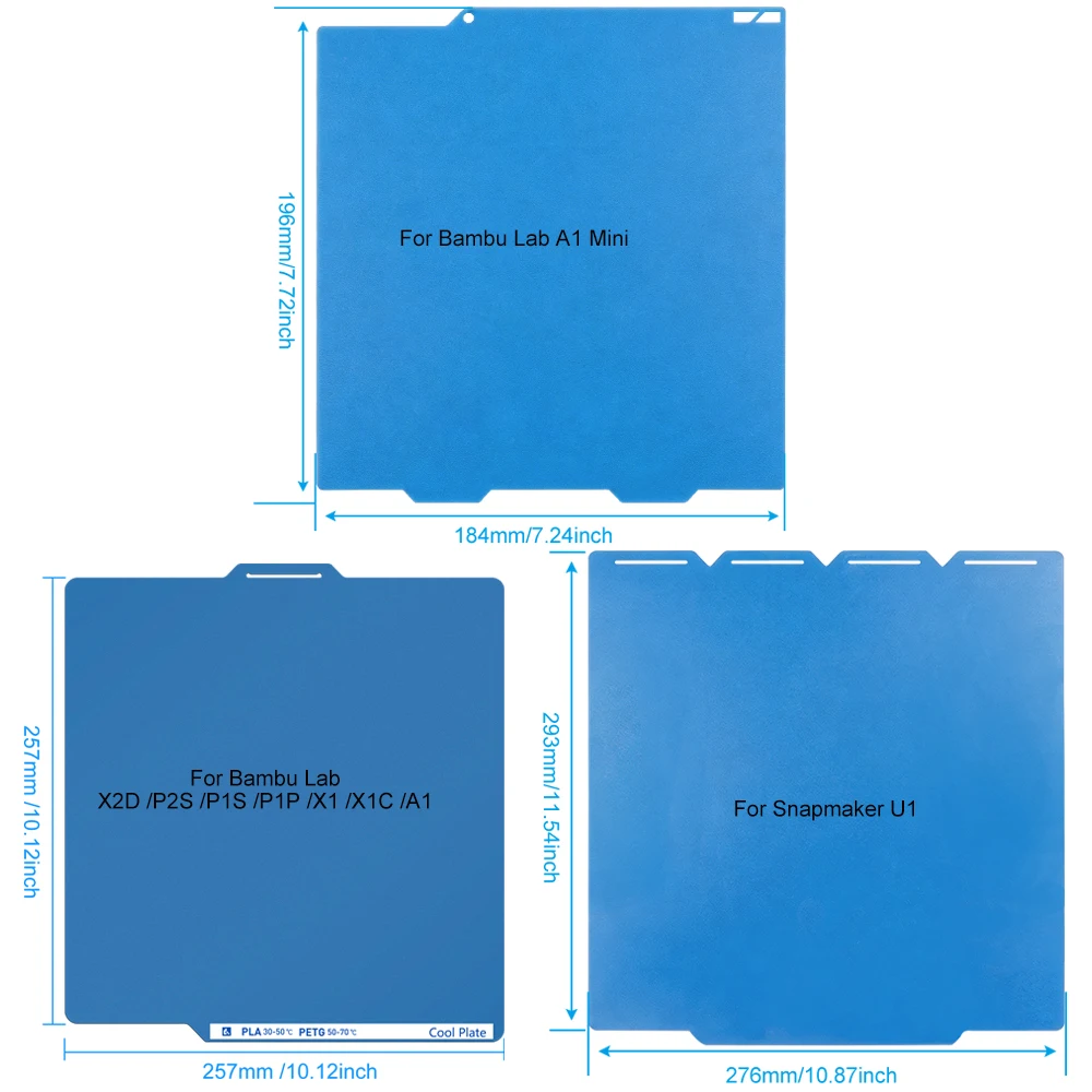Kühlplatte für Bambu Lab H2D P2S P1S X1C A1 Mini, beidseitig mattierte Niedertemperatur-Bauplatte für Snapmaker U1 3D-Drucker – Detail 10
