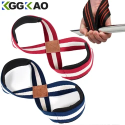 1Pair Padded Figure 8 Straps Deadlift Weight Lifting Wrist Straps Power Lifters Workout Pull-ups Horizontal Bar Gym Fitness