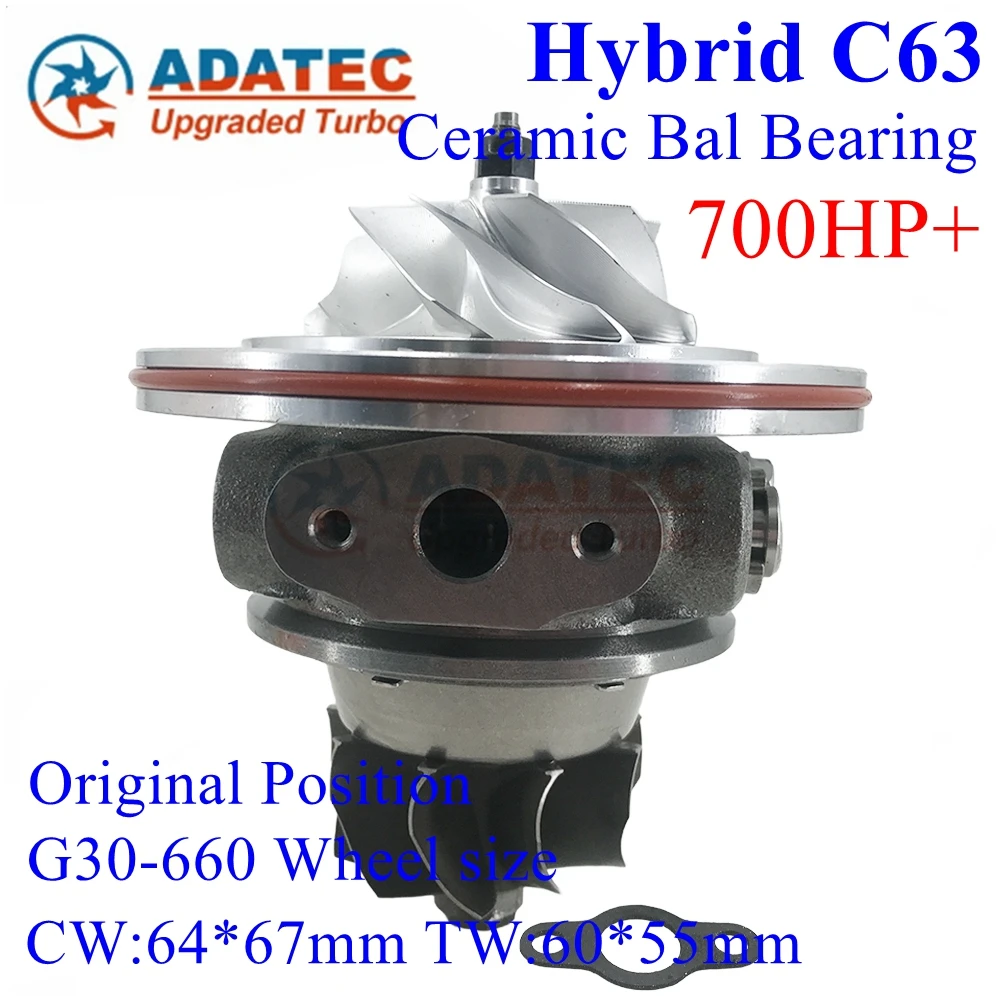 

Ceramic Ball Bearing G30-660 Size Hybrid C63 Turbo Cartridge 18509880005 18509700005 Upgrade Turbine CHRA MERCEDES-BENZ C-CLASS