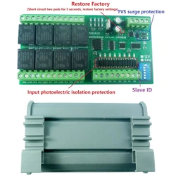 DC 12V 24V 8I8O PLC IO Expanding Board UART RS485 Relay Module Modbus RTU Module 10IOA08