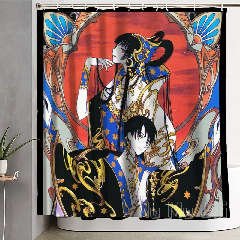 Magic Card Maiden Sakura Knight Shower Curtain Japanese Style Manga Waterproof Fabric For Youth Bathroom Decor With Hooks