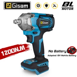 1200N.M Brushless Electric Impact Wrench 1/2 inch Cordless Wrench Screwdriver Power Tools Without Battery for Makita 18V Battery