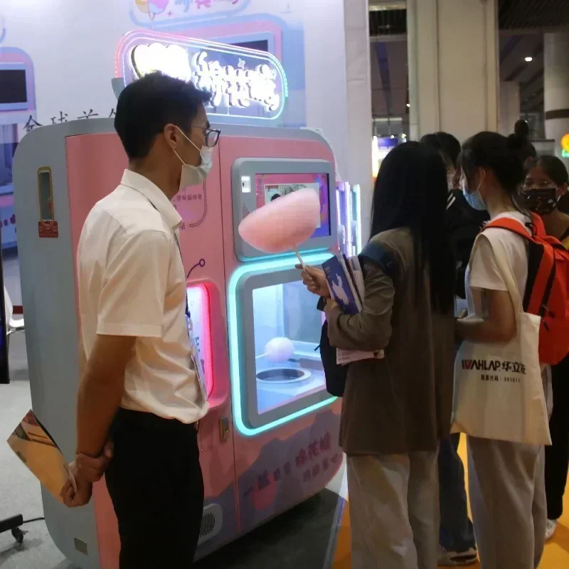2025 New Commercial Cotton Candy Machine Four Flavors Fully Automatic Cotton Candy Vending Machine