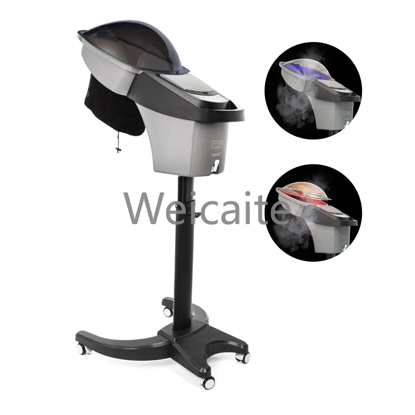 Hair Salon Steaming Equipment Ultrasonic Micro Mist LED Lights Warm & Cool Hair Spa Steamer O3 Ozone for Hair Styling