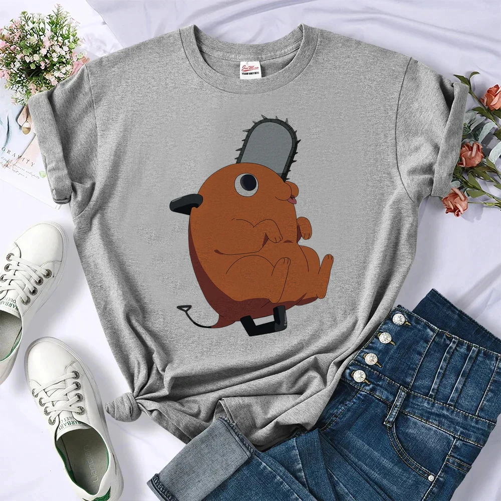 Chainsaw Man top tees girl harajuku Retro 2000s funny graphic shirt scene  streetwear Psychedelic summer