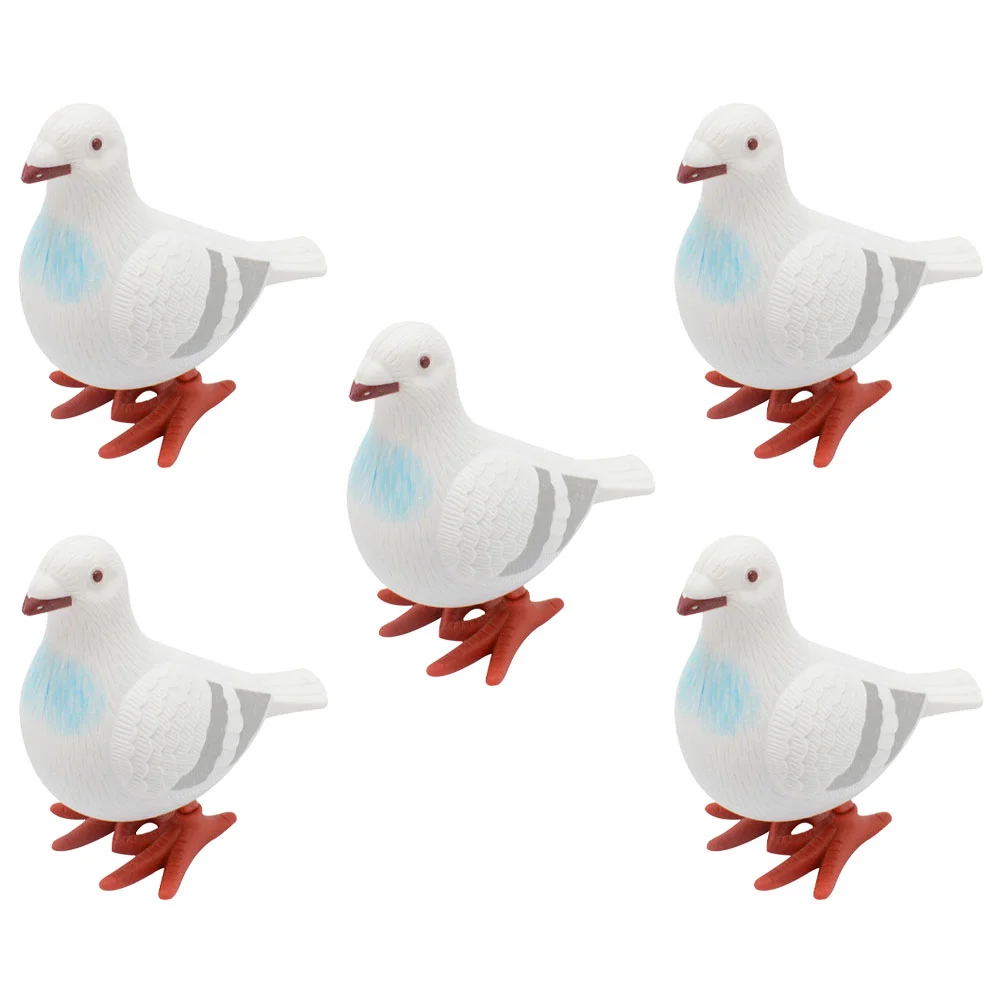 

5 Pcs Clockwork Pigeon Toy Easy Operate Interesting Animal Cartoon Practical Wind-up Toys Plastic Small