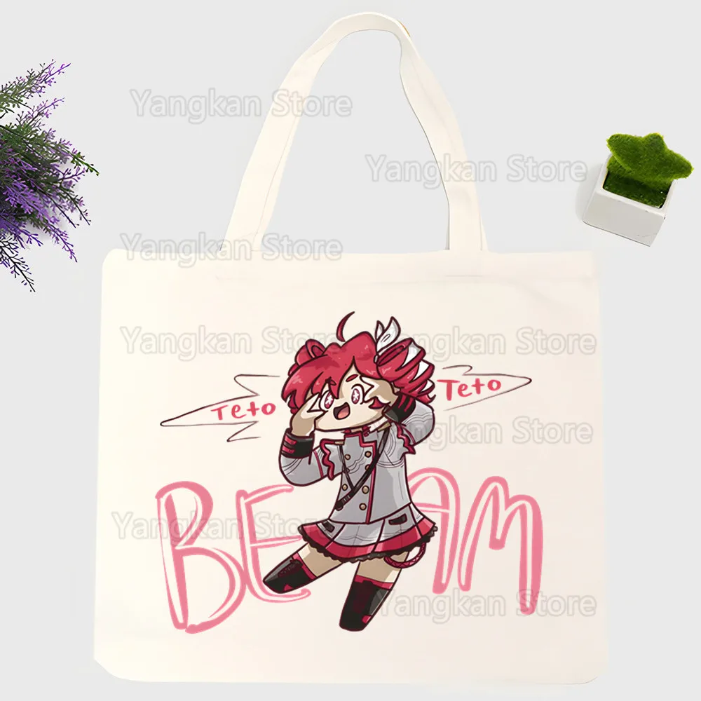 

Anime Canvas Tote Bag Eco Shopping Bag Large Capacity Shoulder For Women Female Foldable Beach Shopper Bag