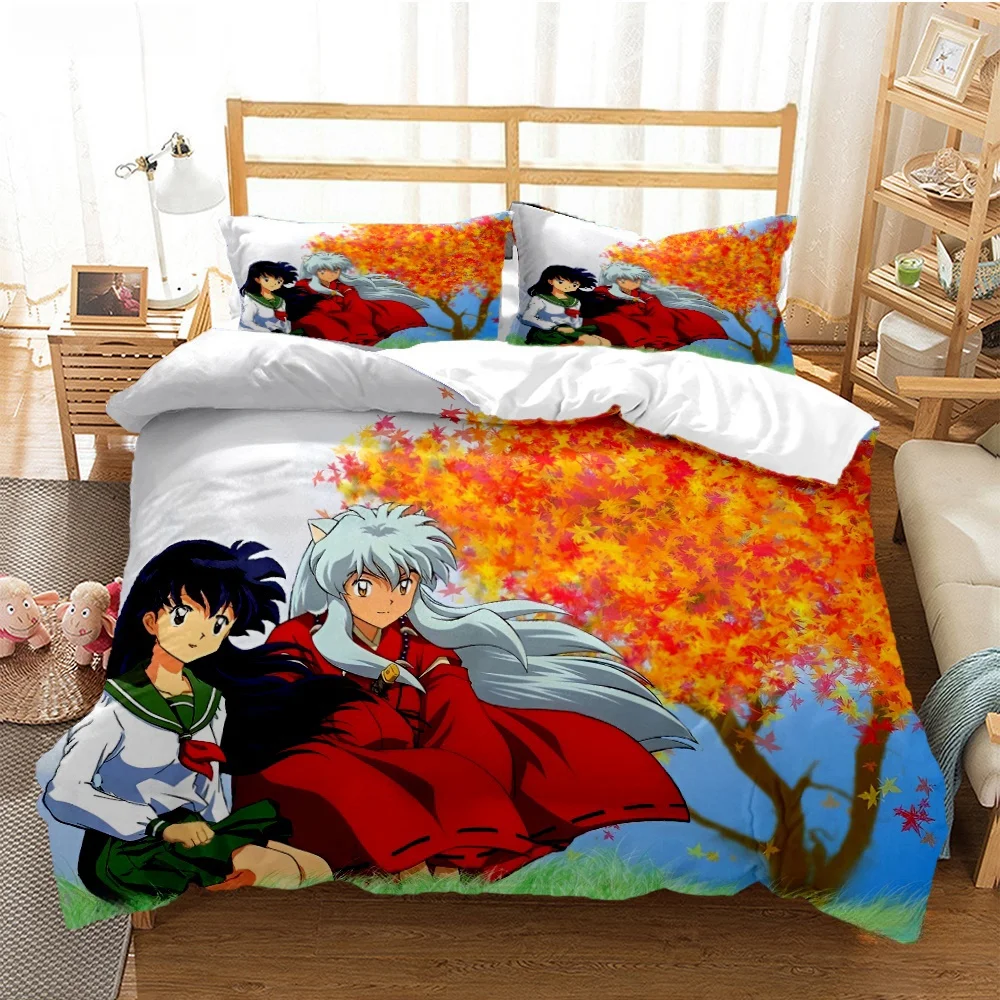 New Inuyasha Anime Cartoon Duvet Cover Comforter Set Soft Quilt Bedding Pillowcases Included Single Double Queen King All Season