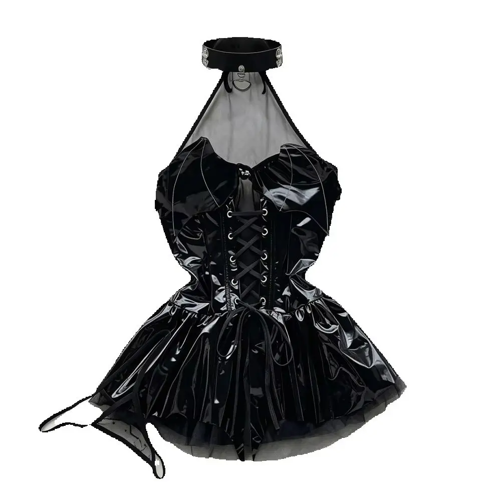 

Bunny Complete Maid Cosplay Costume Set Ruffle Cosplay Vacation Halloween Outfit Halter Dress Set Outfit Costume Play Occasions