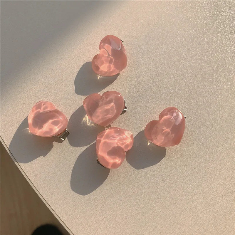 5Pcs New Small Bow Hairpins Cute Peach Rose Headwear Hair Accessories Girl Side Bangs Clip Sweet Hair Clips Headdress Jewelry