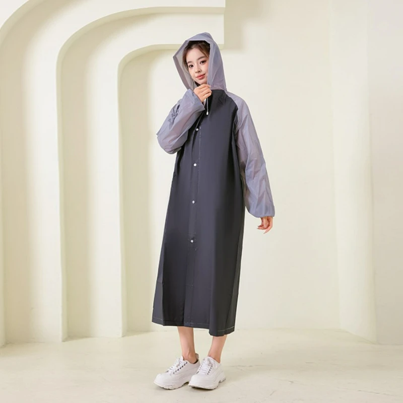 Raincoat New Contrast Color Unisex Raincoat Hiking Scenic Area Adult Raincoat