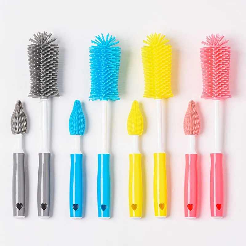 Liquid Silicone Bottle Brush Cleaning Cup Rotating Brush Pacifier Brush Three in One Multifunctional Cleaning and Rinsing