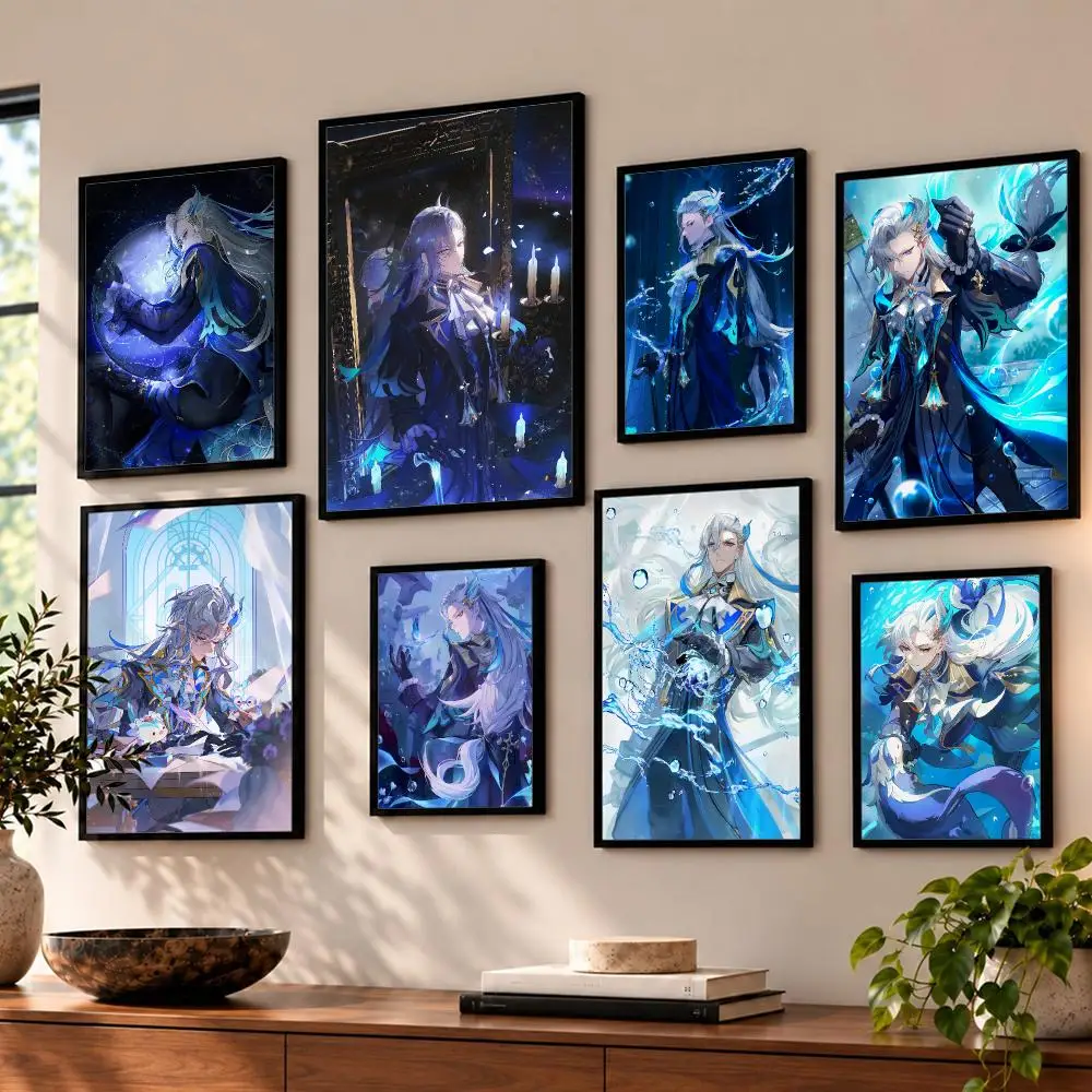 N-Neuvillette G-Genshin Impact Poster HD Home Wall Stickers House hallway Living Room Bedroom Bar Office Decor Art Prints