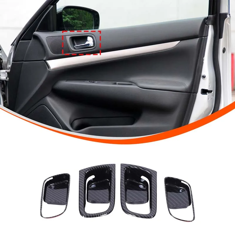 

For 2007-2013 Infiniti G25 G35 G37 4 Door Car Inner Door Handle Frame Panel Trim Sticker Decoration Cover Car Accessories