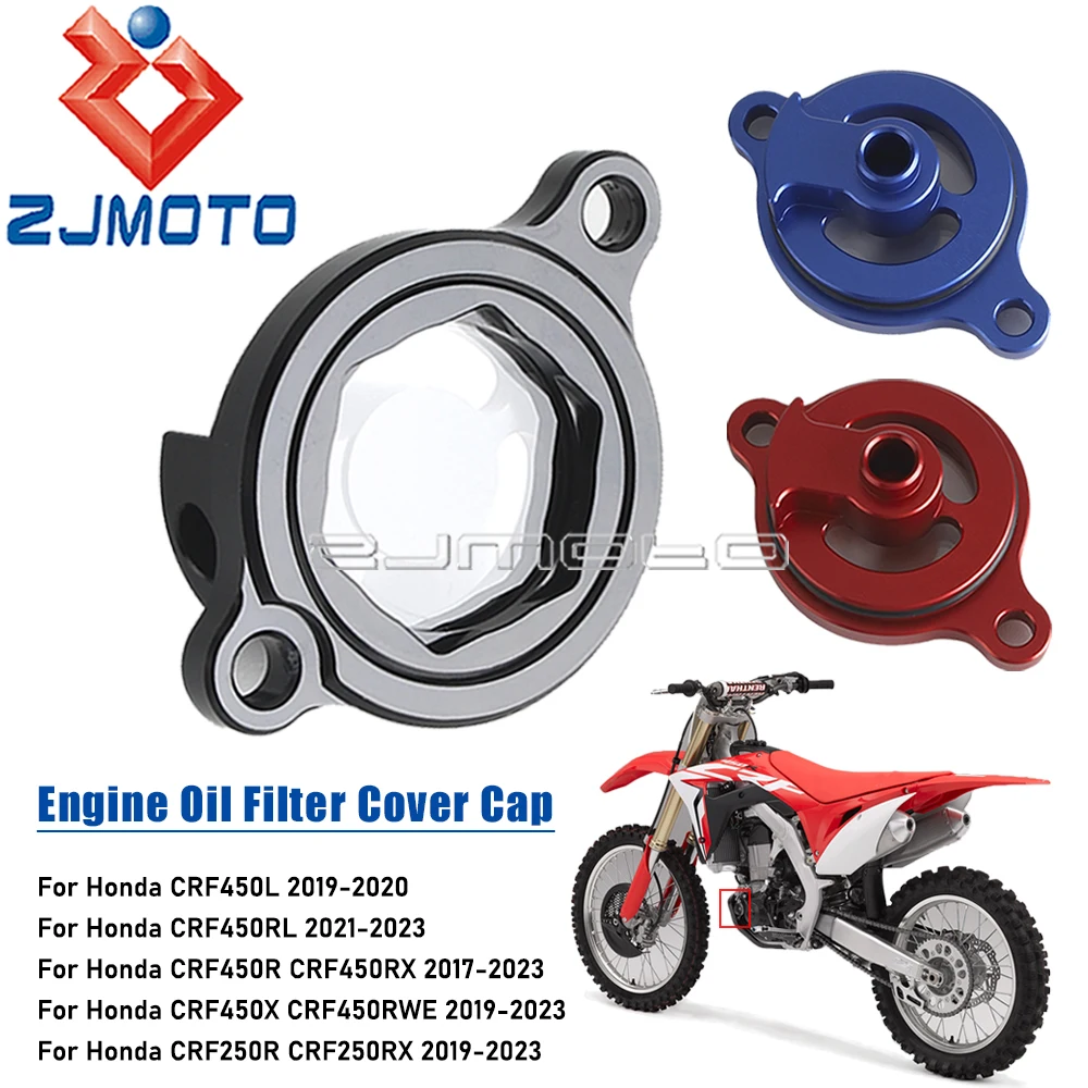 Motocross Oil Filters Cap Cover For Honda CRF 450R 450RX 17-23 CRF250R 250RX CRF450X 450RWE 19-23 CRF450L 2019-20 CRF450RL 21-23