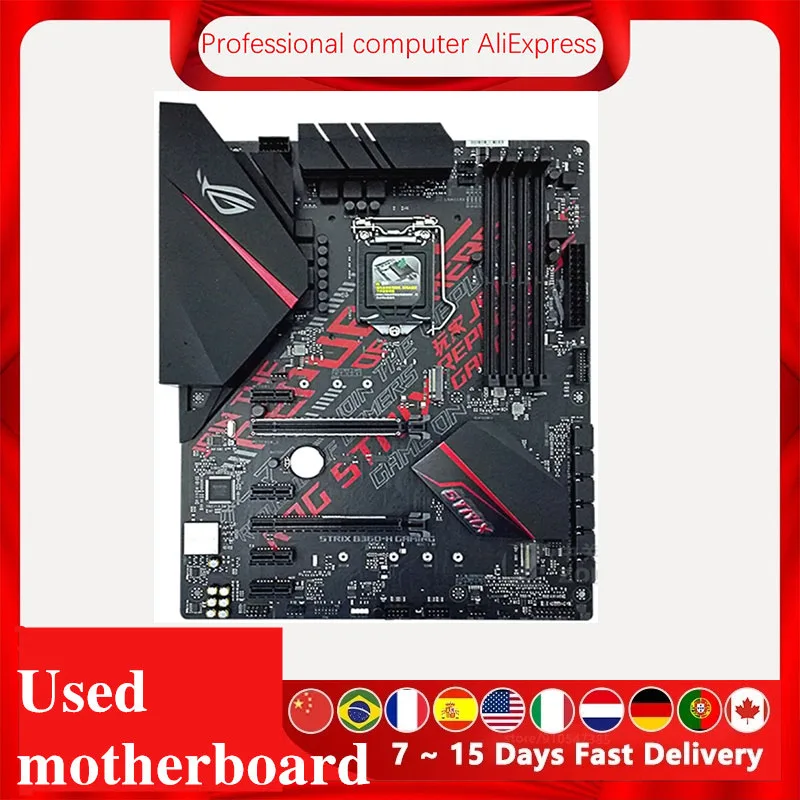 For Asus ROG STRIX B360-H GAMING Original Used Desktop Intel B360 64GB DDR4 Motherboard LGA 1151  i7/i5/i3 USB3.0 SATA3